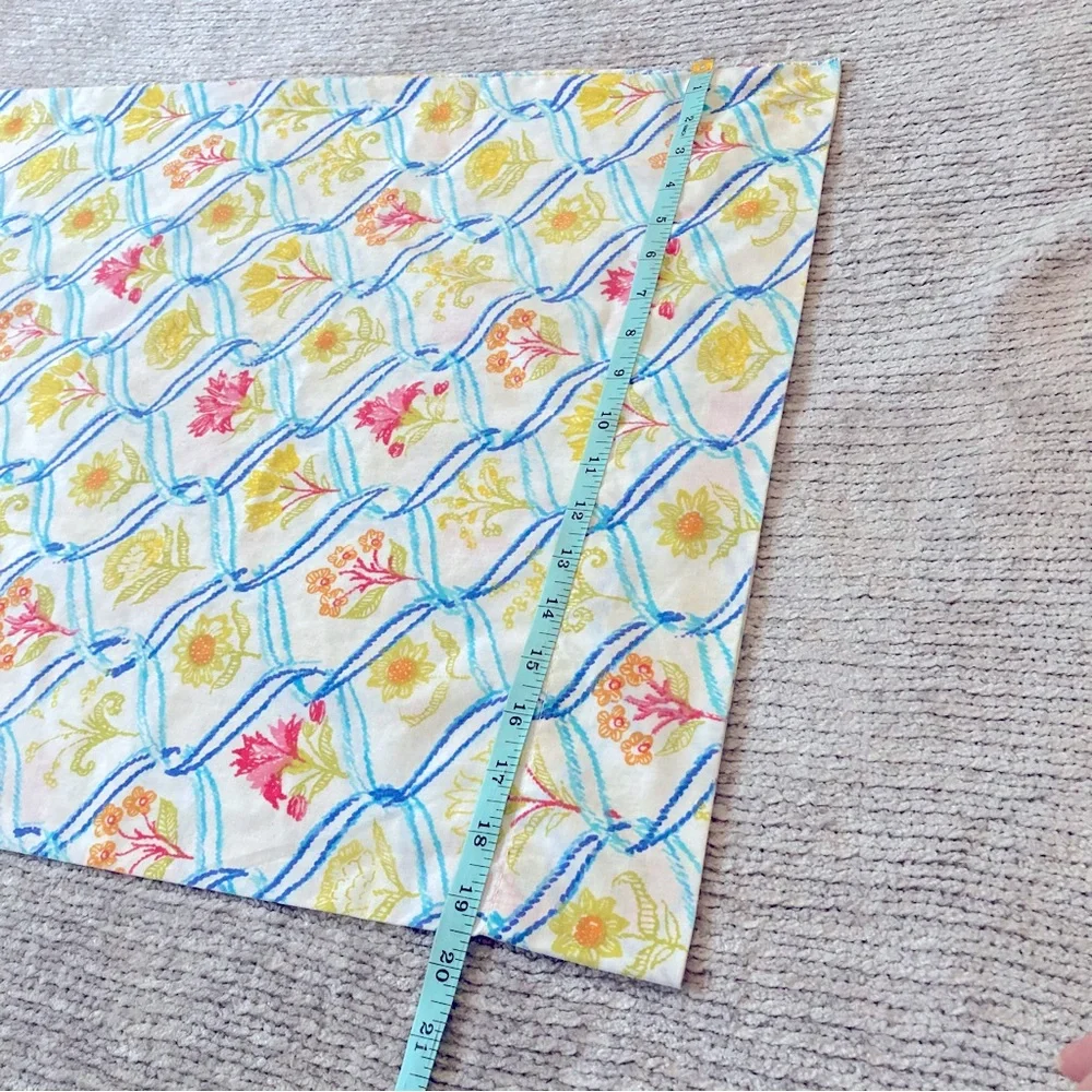 Vintage Floral Trellis Pillow Case Set Cottagecore Botanical Print Standard Size